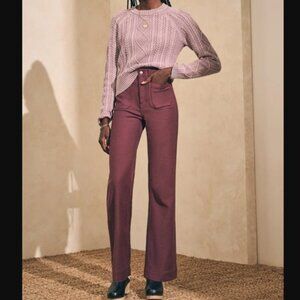 NEW! Faherty Indigo Stretch Terry Slim Wide Leg Pants Size 31 RET:$168 GRAPE~NWT